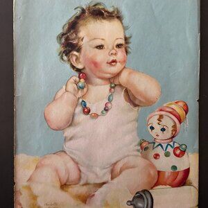 Vintage Print, Print of Baby, Antique Print,